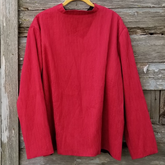 80s Vintage Red Dress Holiday Christmas Jacket - Picture 2 of 4